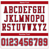 Custom White Red-Navy Classic Style Mesh Authentic Football Jersey